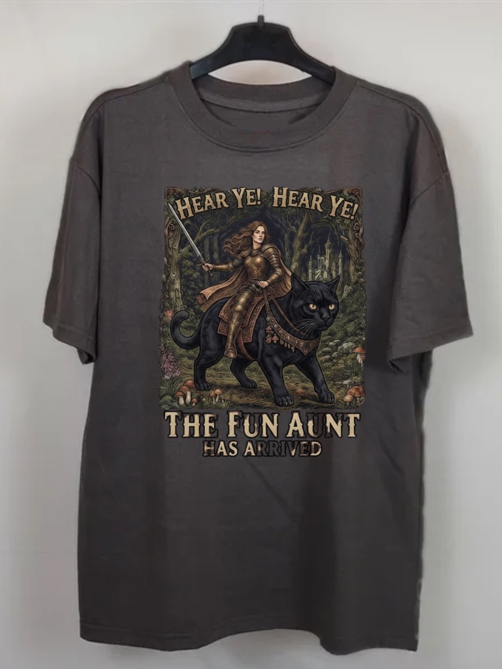 Gildan Dark Gray 'The Fun Aunt Has Arrived' Graphic Tee